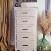 Chiffonnier cinq tiroirs beige