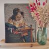 Canevas femme brodeuse couturière